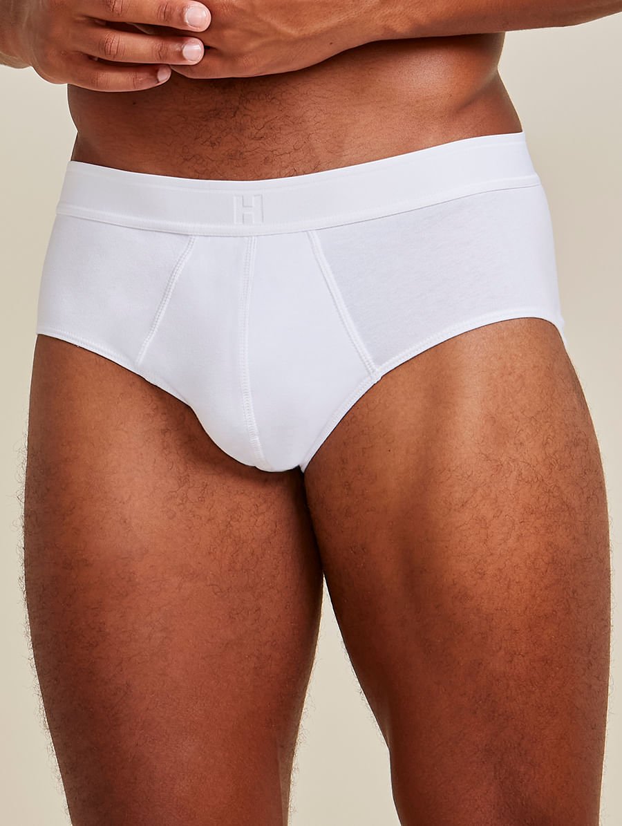 Cueca Slip Em Algodão Branco — foto 1